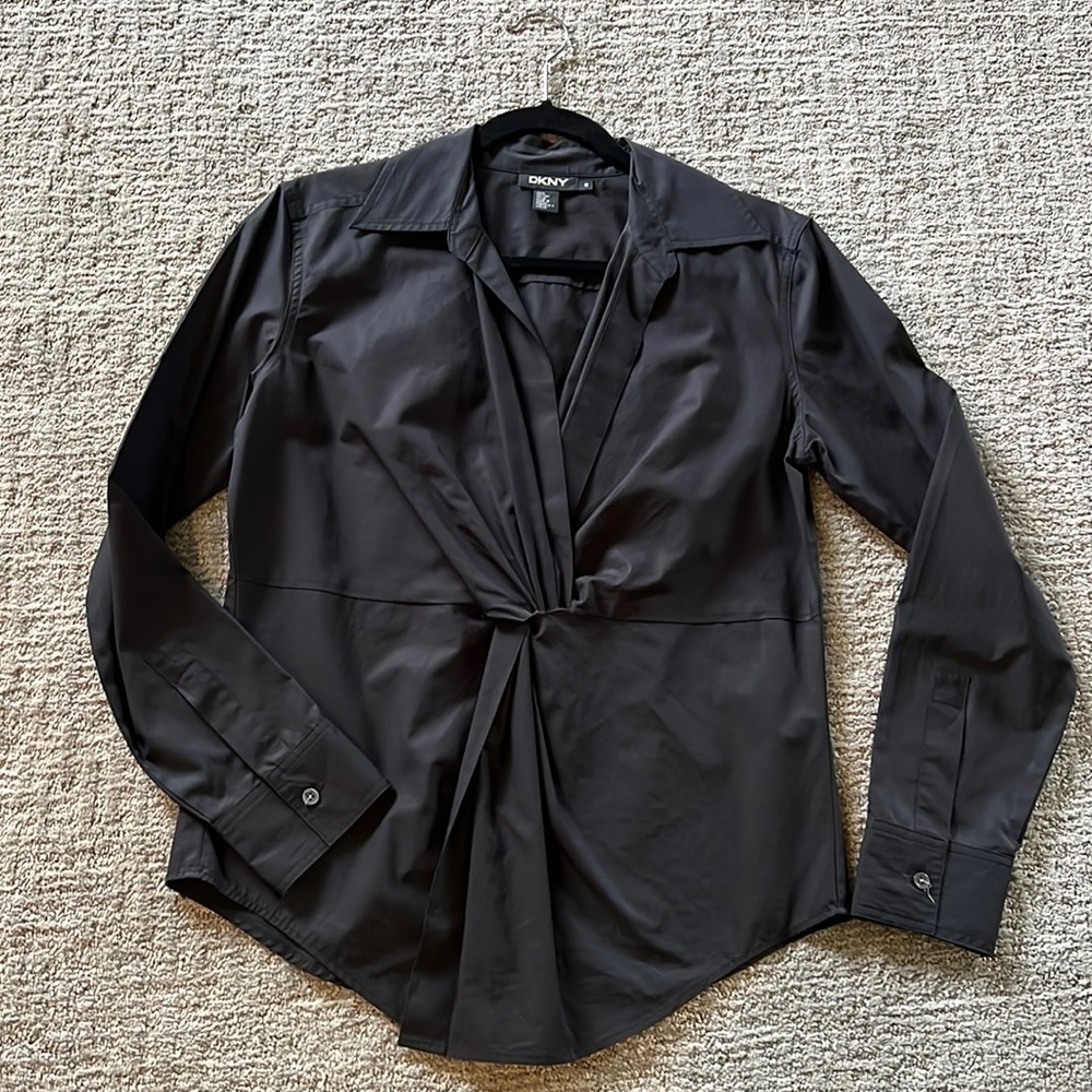 DKNY black cotton blouse